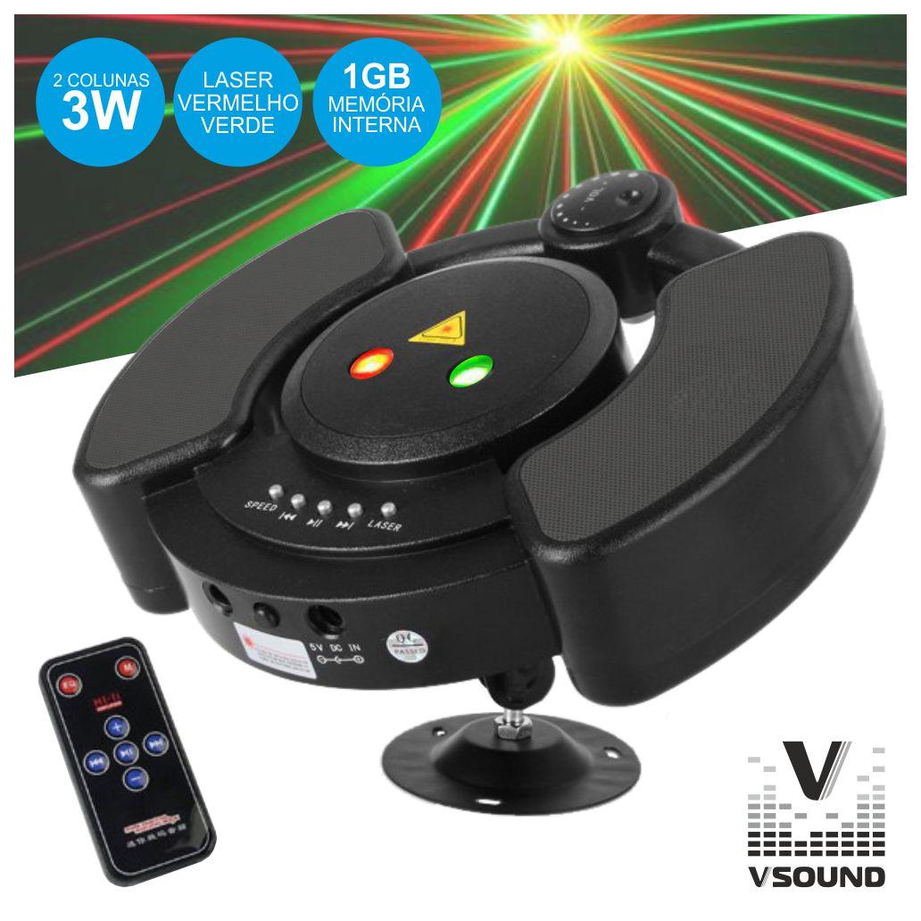 Laser Mini 150 Vermelho/Verde Star C/ Leitor Mp3 Vsound
