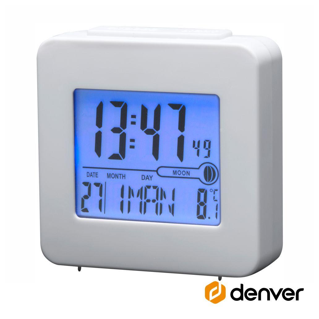 Relógio Despertador Termómetro/Lua Branco Denver