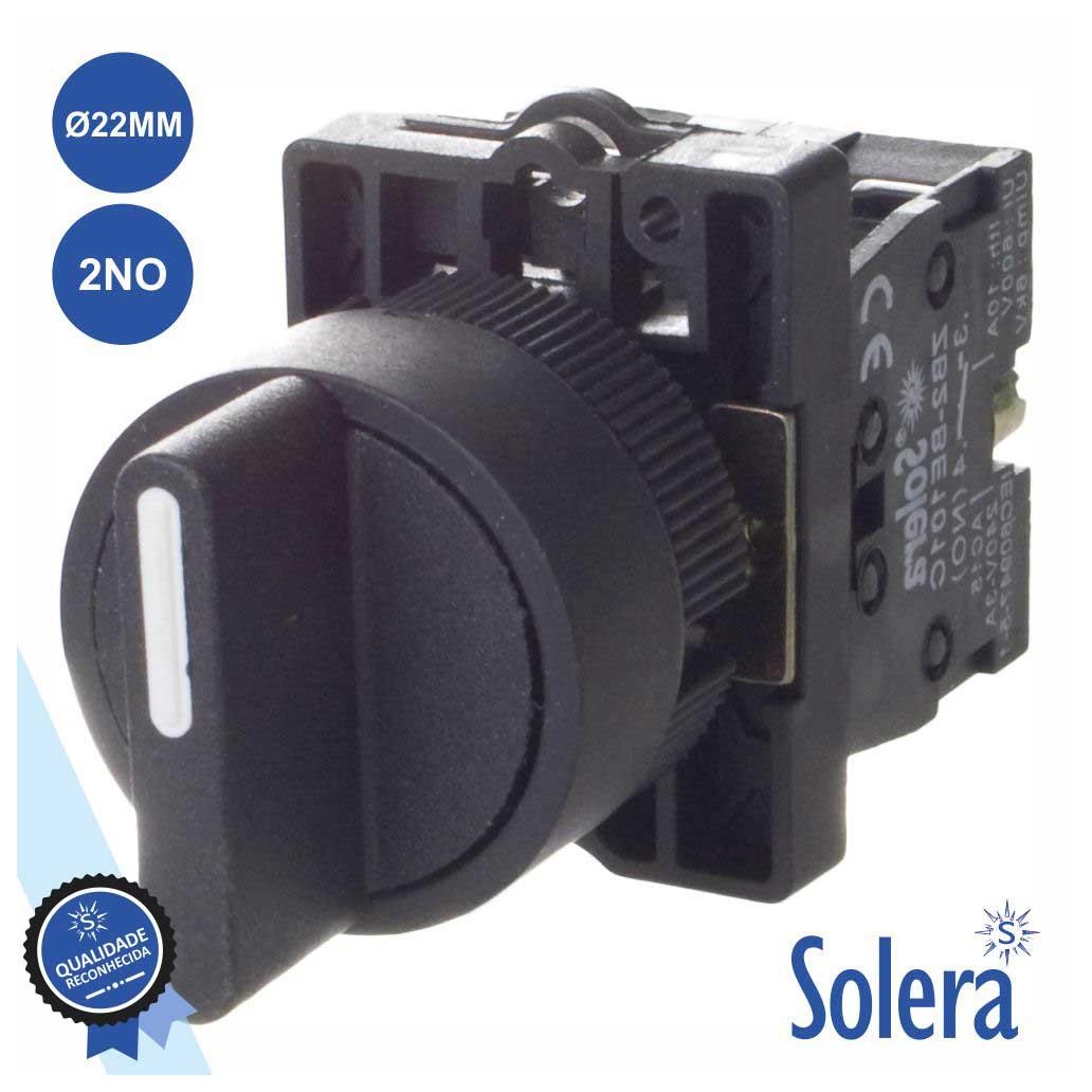 Interruptor Seletor Rotativo 3 Posições 2no Ø22mm Solera