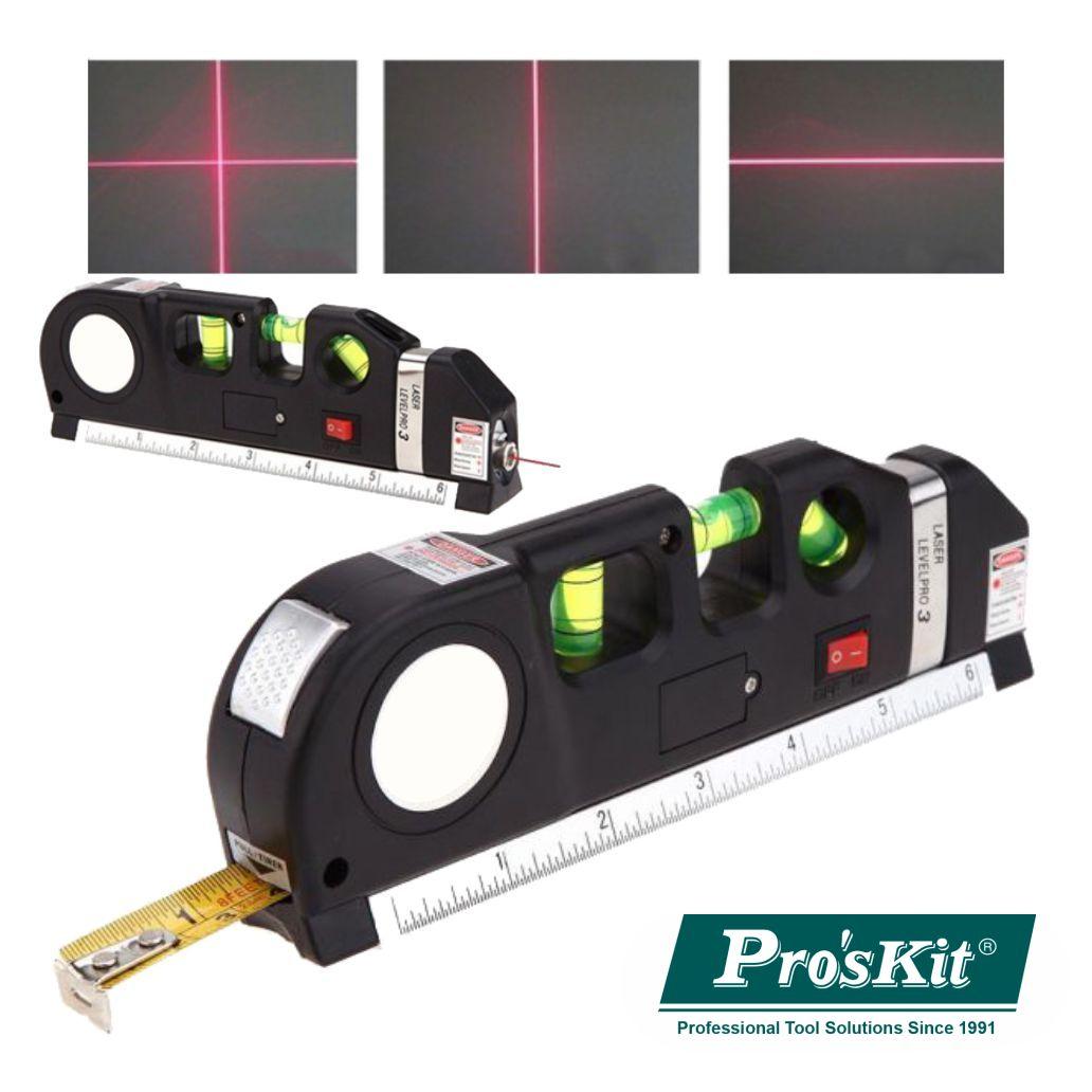 Fita Métrica 2.5m C/ Nível Bolha E Laser Nivelador PROSKIT