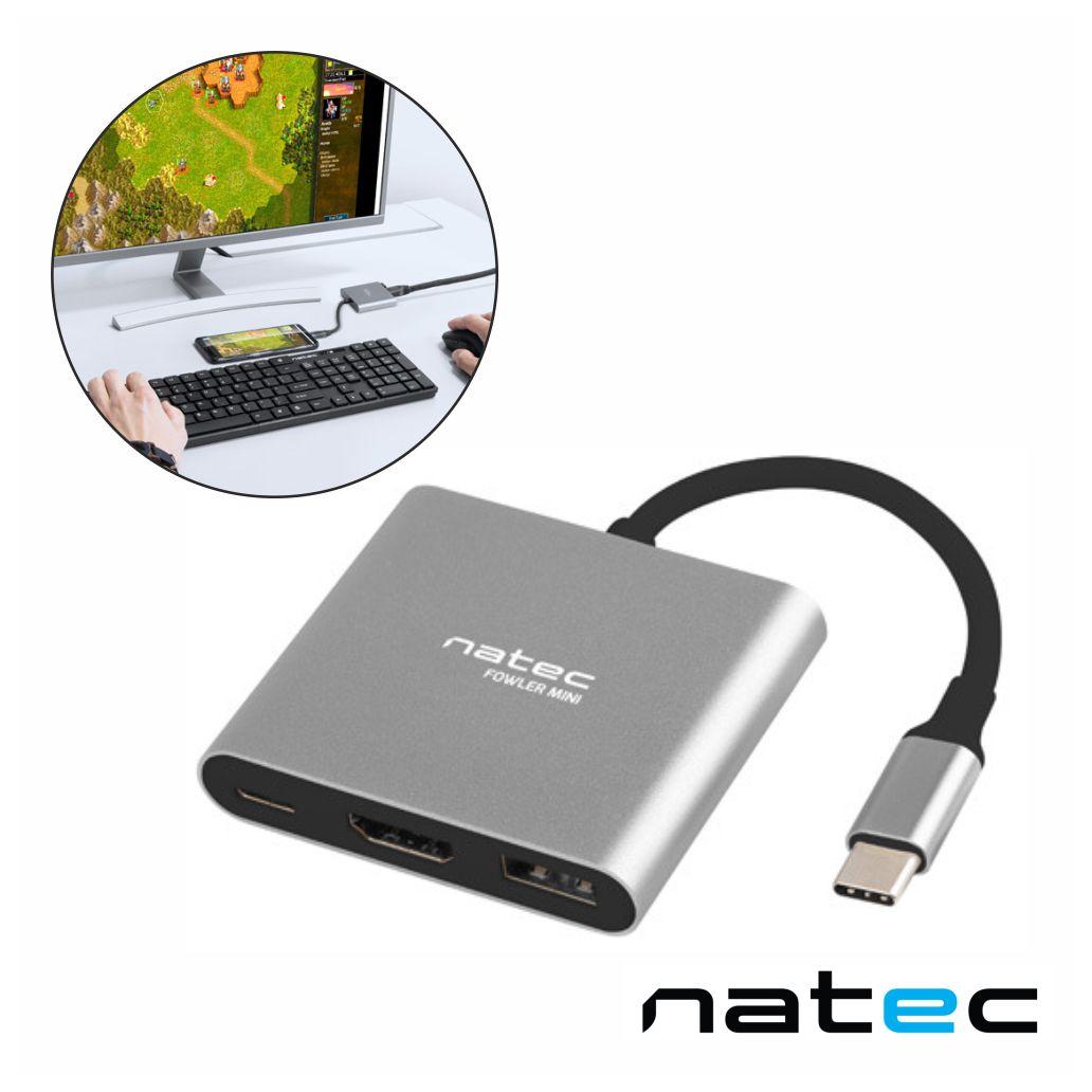 Hub USB-C PD p/ USB-C/USB 3.0/ HDMI 4K NATEC