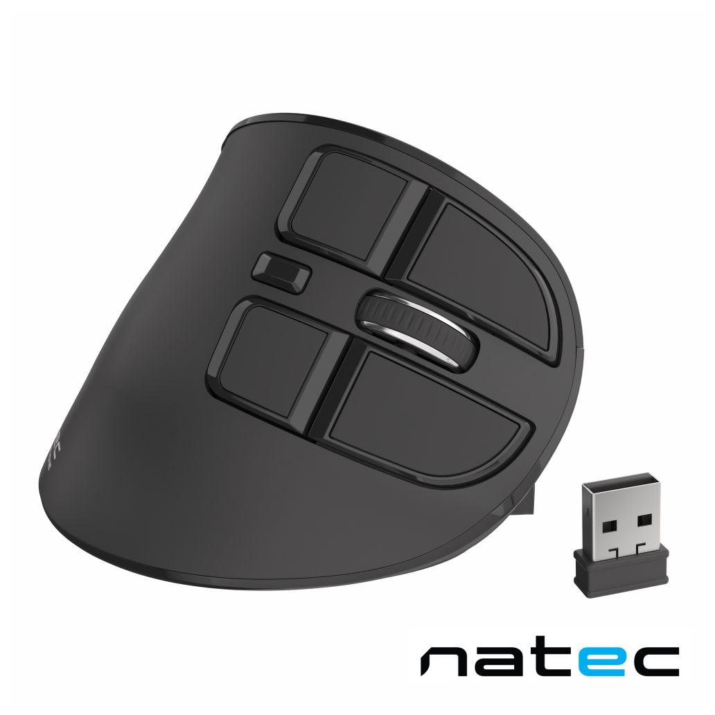 Rato Óptico Vertical S/ Fios 2400DPI USB Preto NATEC