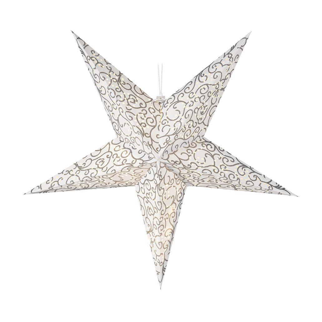 Estrela De Natal Decorativa C/ 10 LEDS Branco Quente 60cm