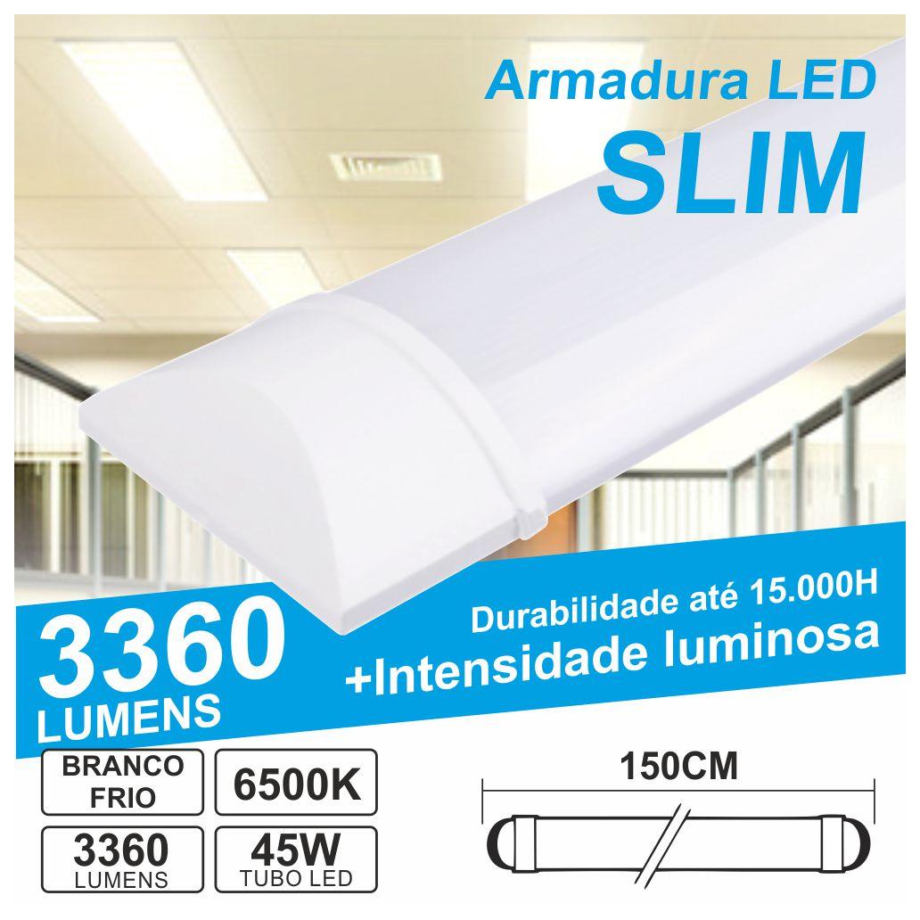 Armadura LED Batten Slim 45W 1.5m IP20 6500K 3800lm