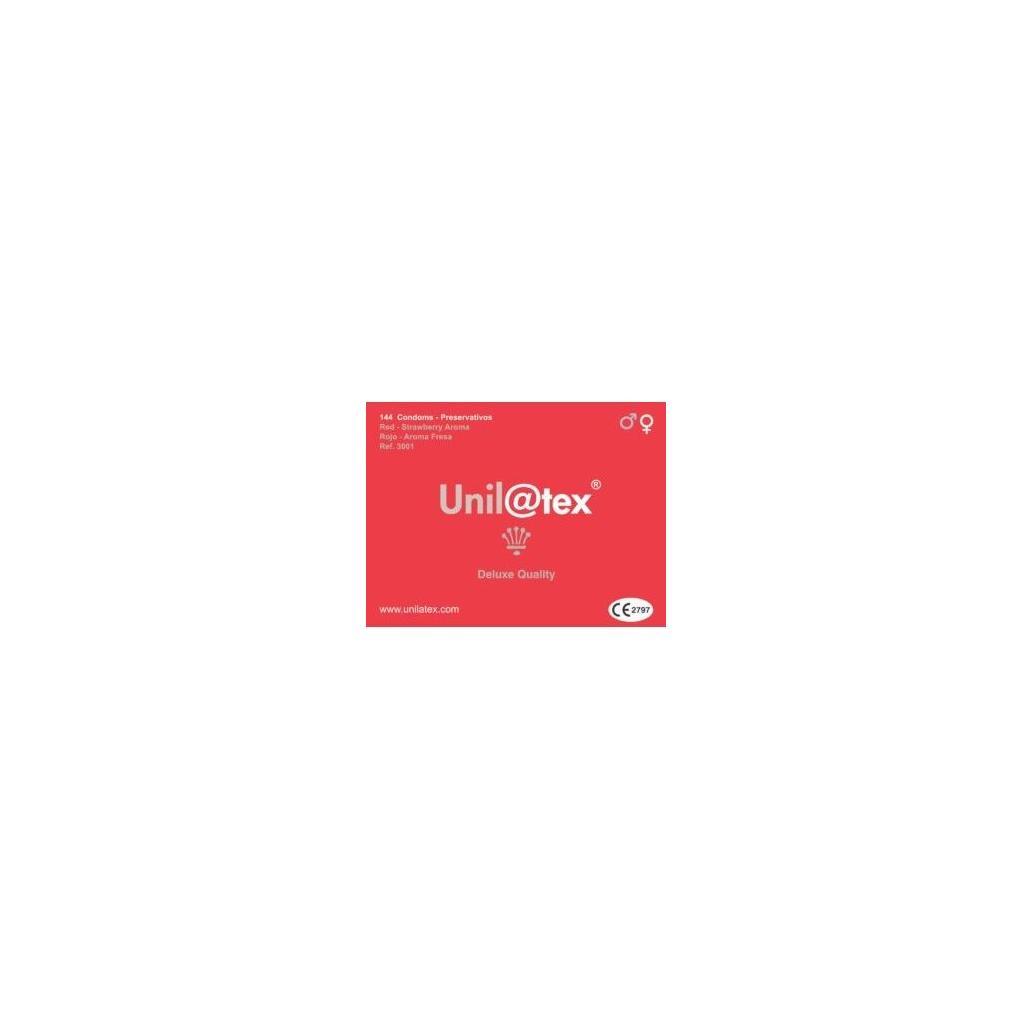 Preservativos De Morango / Vermelho Unilatex 144 Unidades