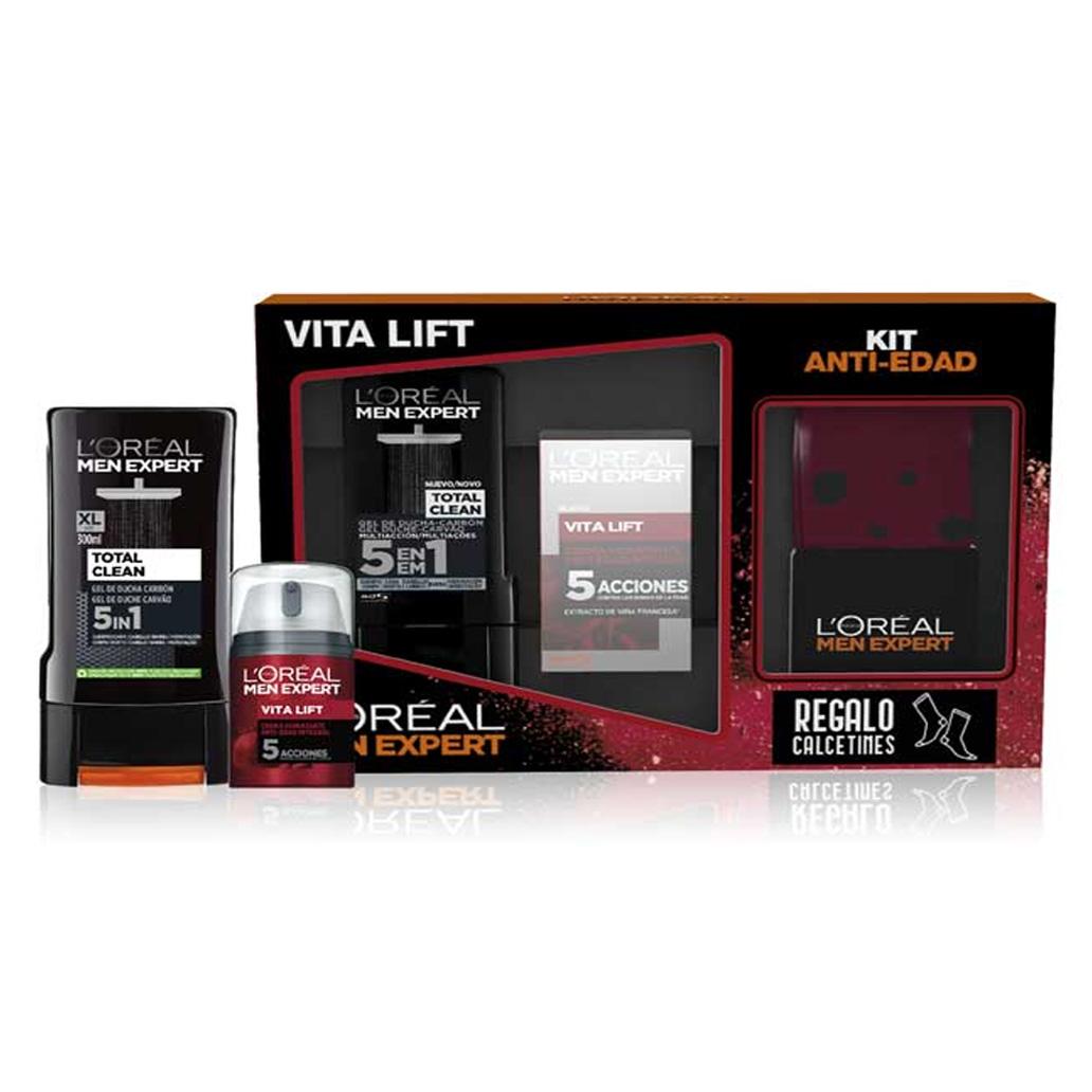 Pack Loreal Homem Vita-Lift Gel Banho 5 em 1 + Creme + Meias