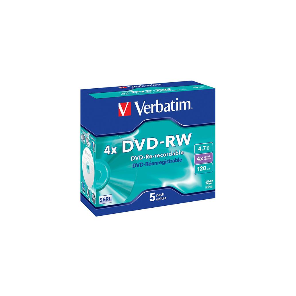 Dvd+Rw Verbatim 4x4.7Gb 120Min 5 UNIDADES