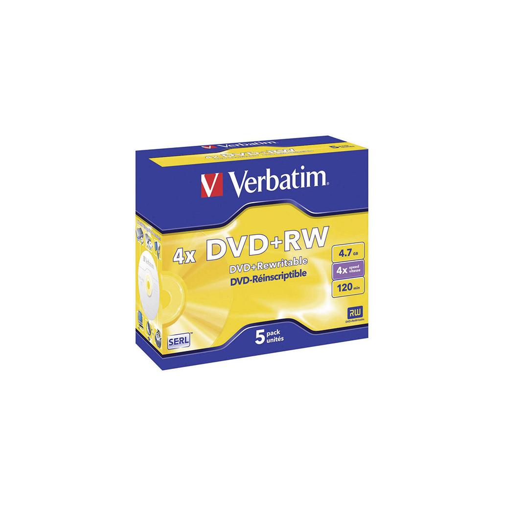 Dvd+Rw Verbatim 4x4.7Gb 120Min 5 UNIDADES