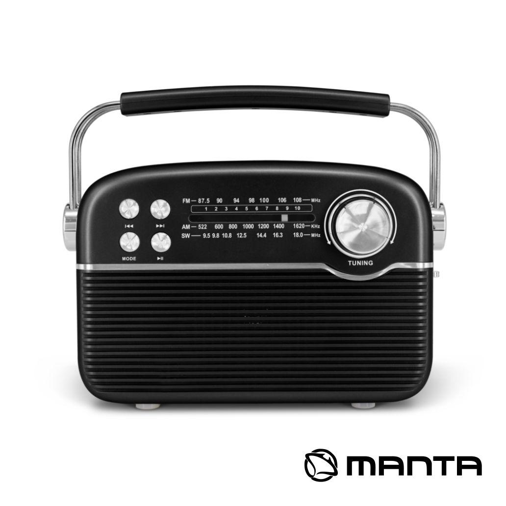 Rádio Portátil FM/USB/MicroSD/AUX/BT C/ Painel Solar MANTA