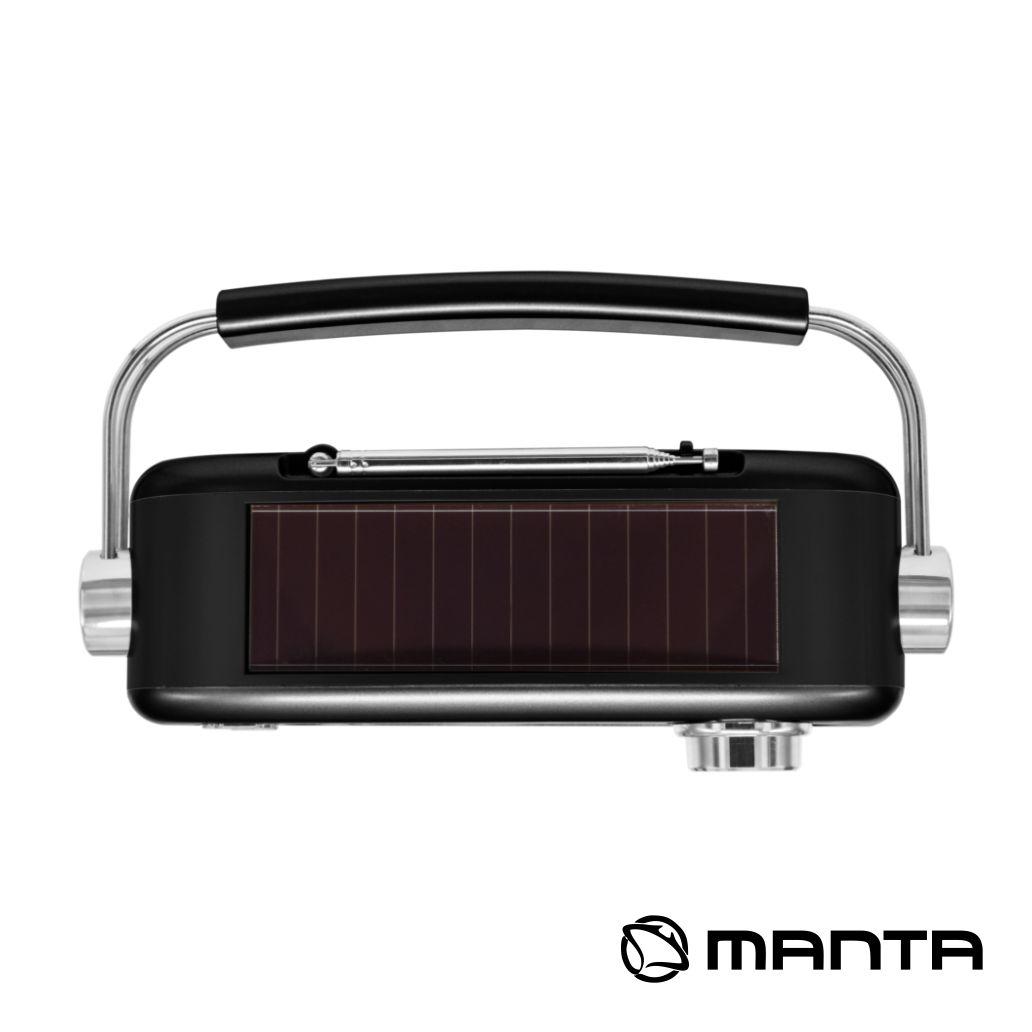 Rádio Portátil FM/USB/MicroSD/AUX/BT C/ Painel Solar MANTA