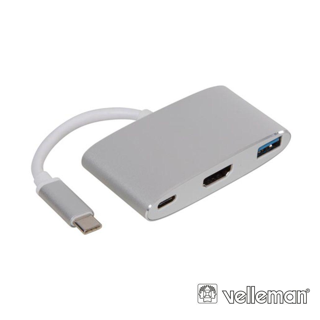 Hub USB-C P/ USB-A / HDMI / USB-C VELLEMAN