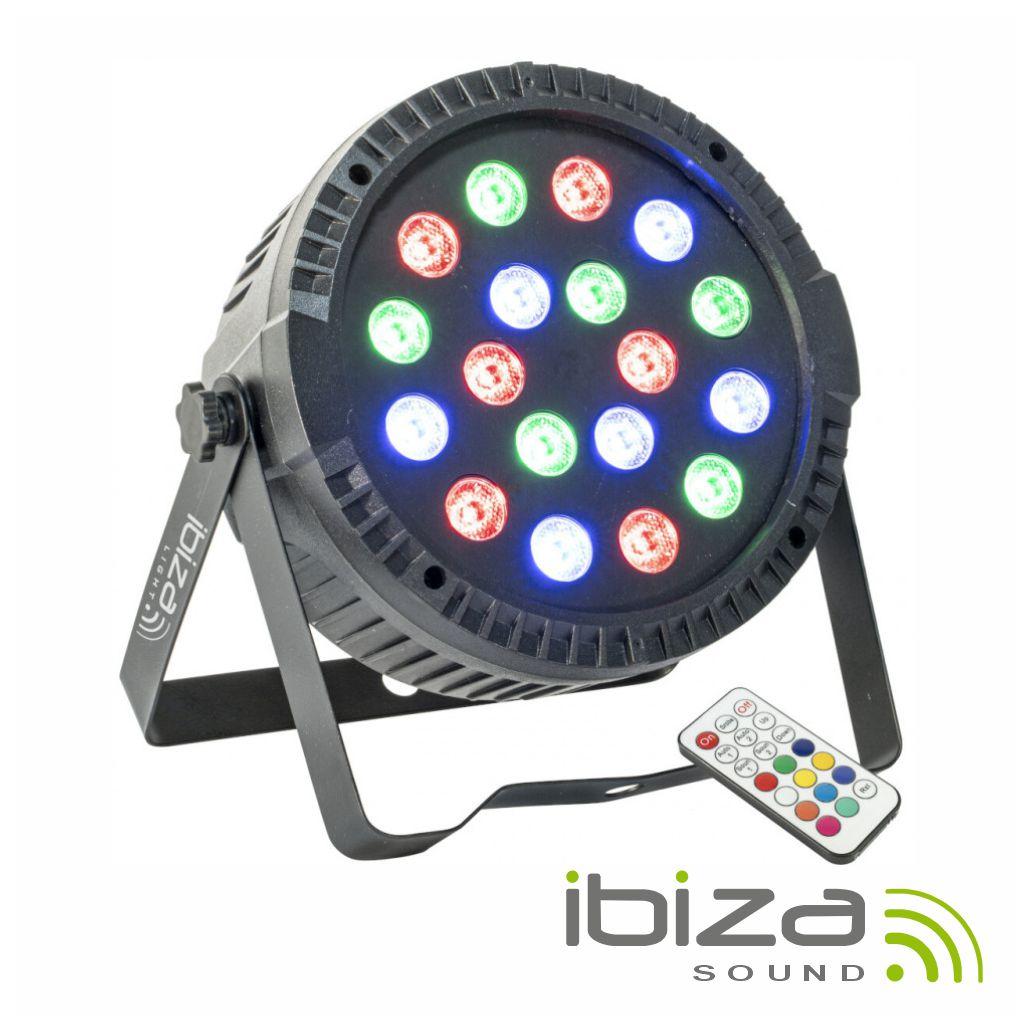 Projetor Par C/ 18 LEDS 1W RGB DMX IBIZA