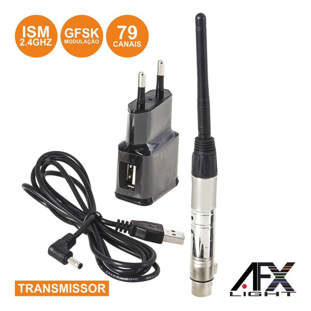 Transmissor Dmx S/ Fios 2.4ghz 79 Canais Xlr Gfsk Afxlight