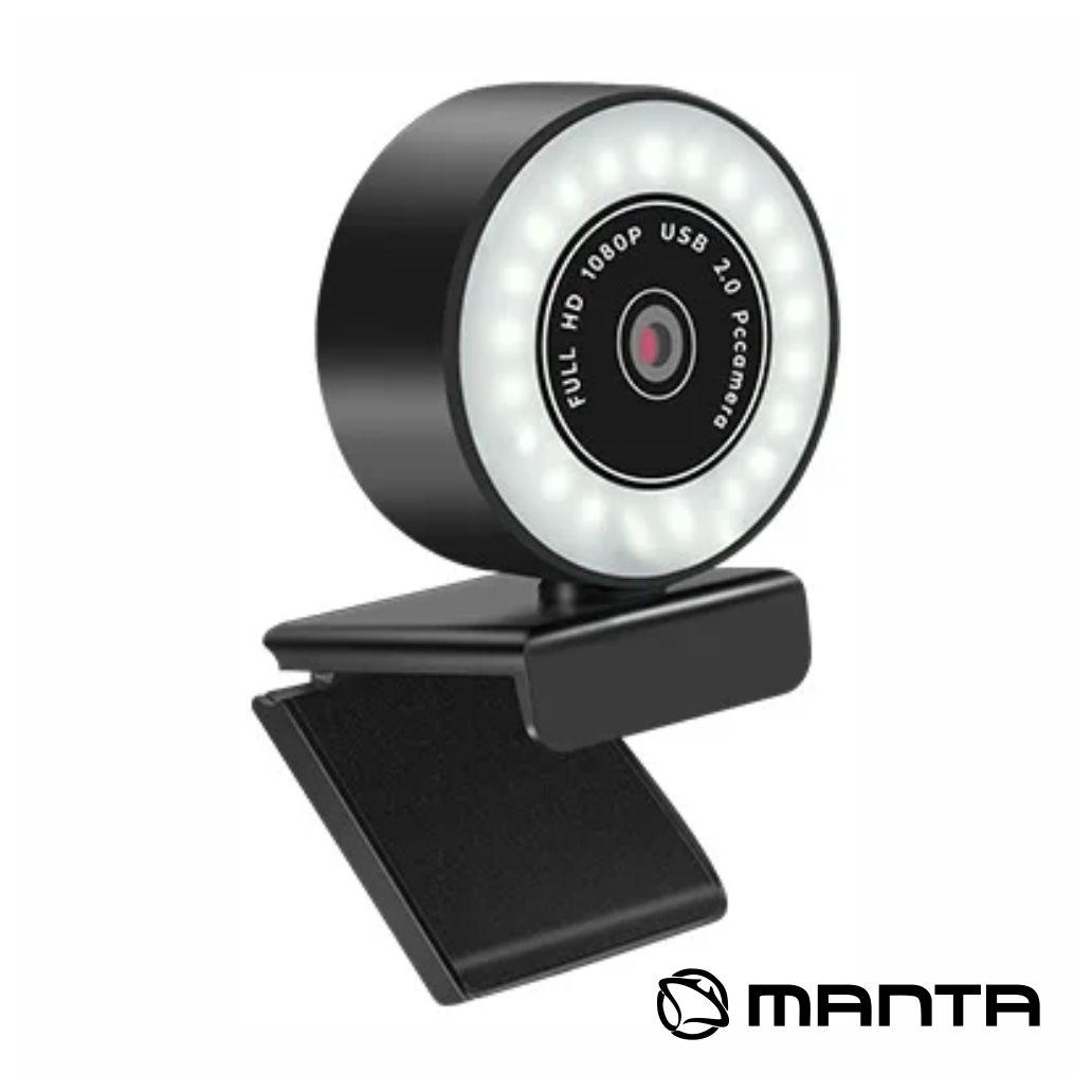 Webcam 1920x1080 C/ Microfone E Luz LED MANTA