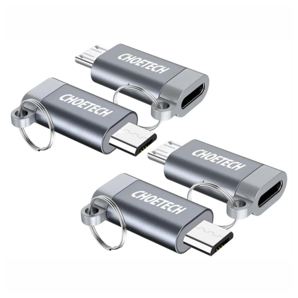Conjunto 4 Adaptadores USB-C Fêmea / MicroUSB Macho