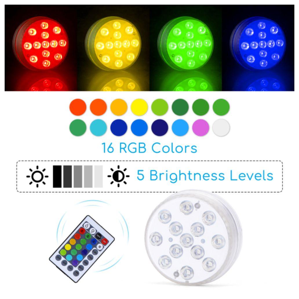 Conjunto 2 Luzes de Presença LED RGB Submersíveis