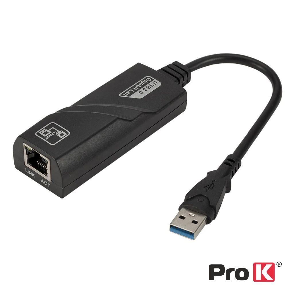 Cabo Adaptador USB 3.0 / RJ45 1GB/s PROK