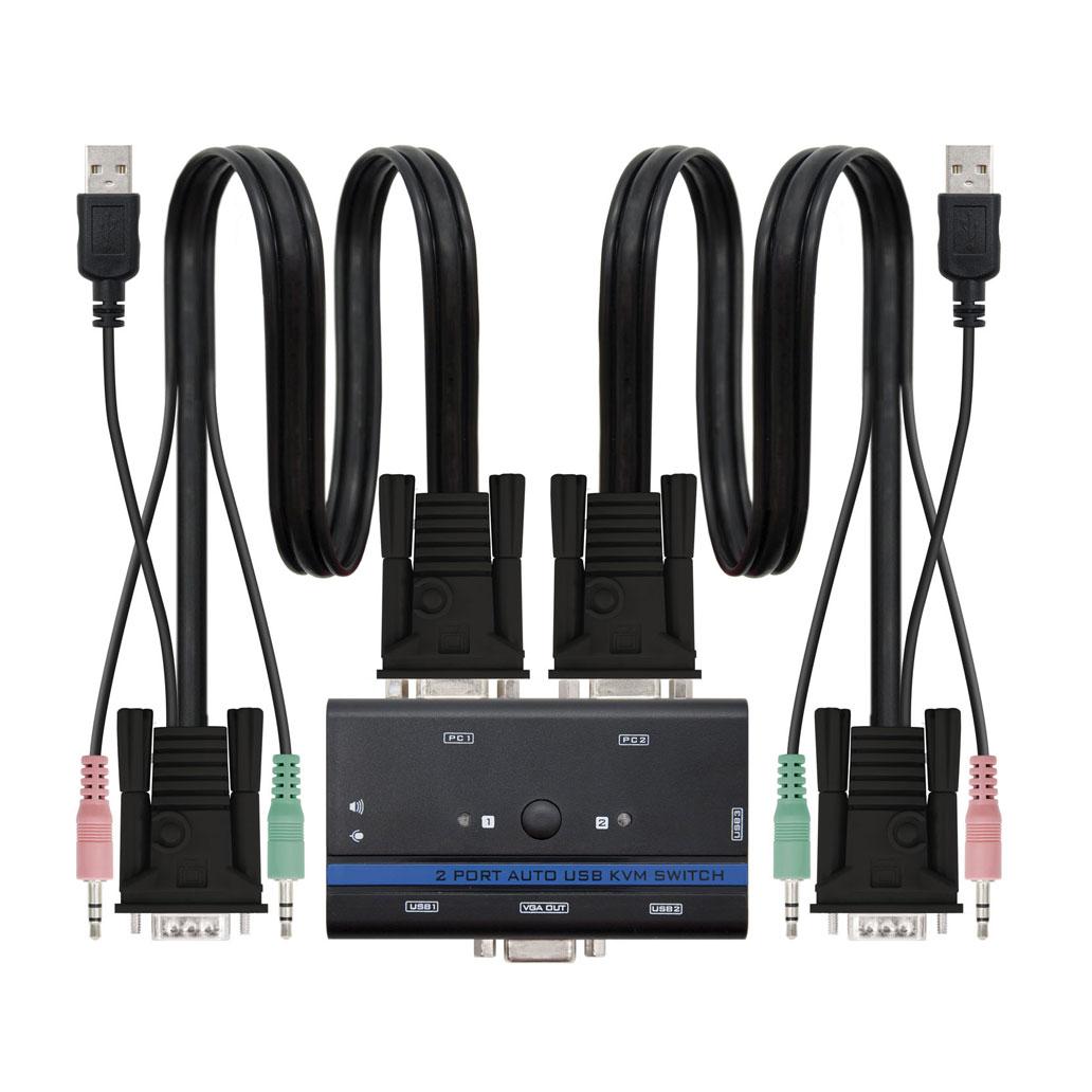 Switch Kvm  Vga Usb 1u-2pc+cable Nanocable 10.12.0001