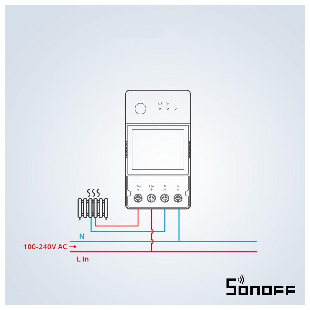 Interruptor Inteligente WiFi C/ Medição Energia 20A SONOFF