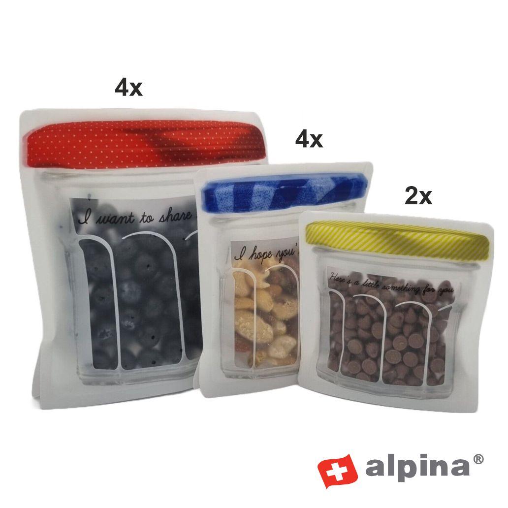 Conjunto de 10 Sacos Reutilizáveis para Alimentos ALPINA