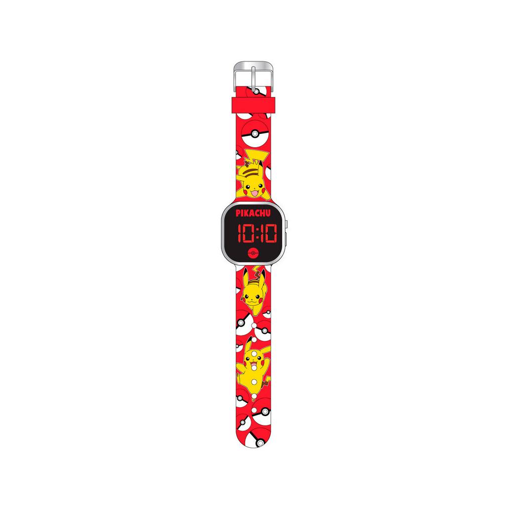 Relógio Digital Led Pokemon Pikachu Vermelho